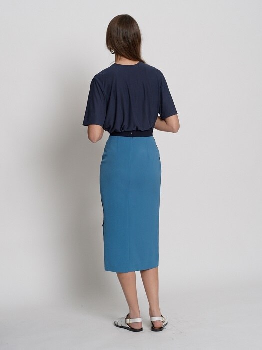 Color Blocking Skirt(Blue)