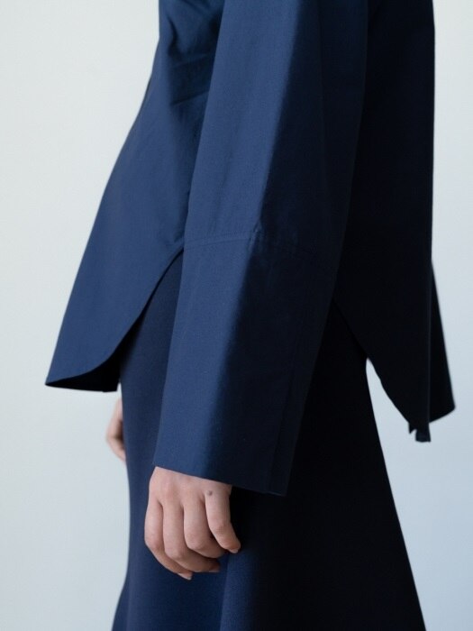 Deep slit Shirt _D/navy