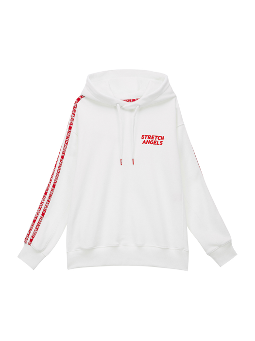 SA logo tape hoodie (White)