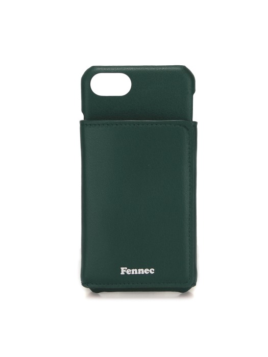 LEATHER IPHONE 7/8 TRIPLE POCKET CASE - MOSS GREEN