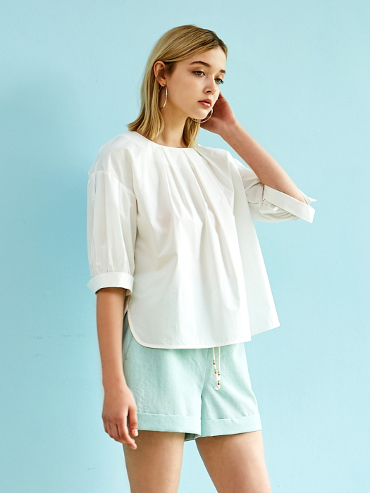 COTTON VOLUME BLOUSE WHITE