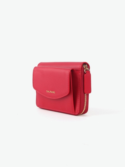 REIMS W016 Zipper poket Wallet Cherry Red