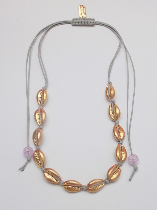 Cowrieshell color khot necklace (gold + 2color)
