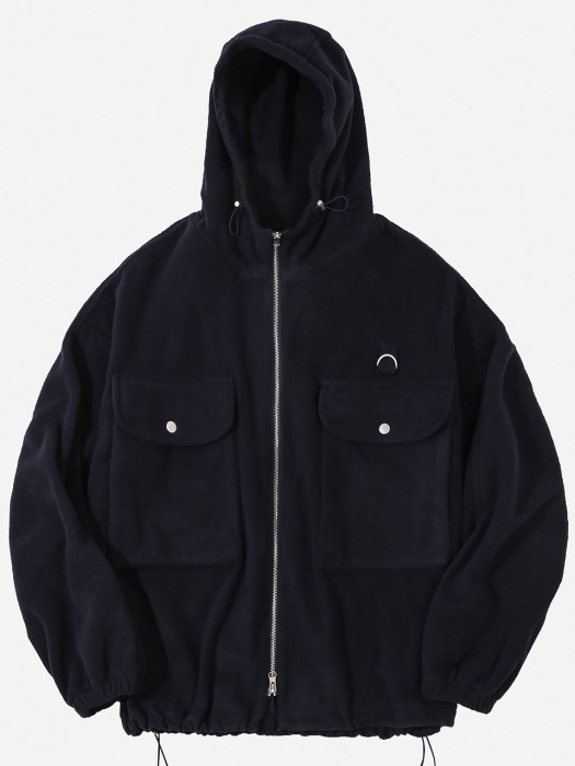 Fleece Warm Hood jacket_Navy