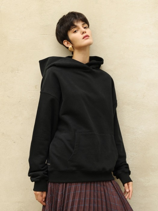 Overlap hoodie sweatshirt_Black