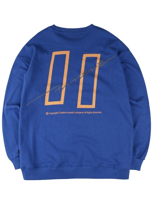19 Signature Logo Graphic Over-Fit Sweatshirts Royal Blue