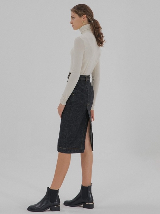 Denim Twill Skirt - Dark Grey