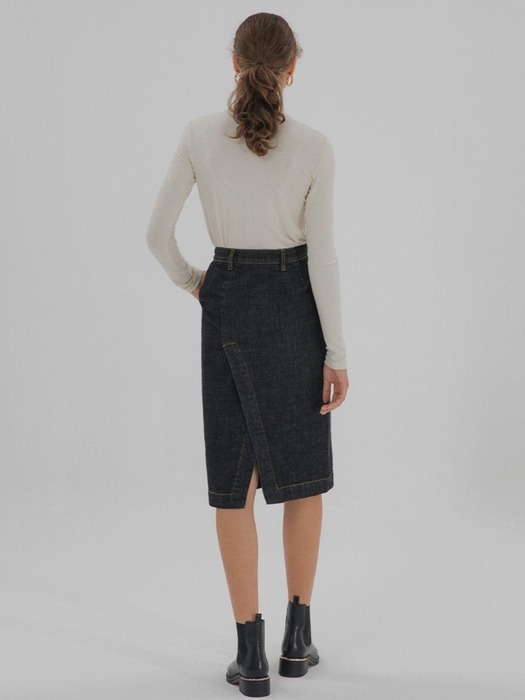 Denim Twill Skirt - Dark Grey