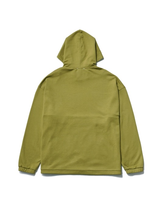 BLAKE PATCH OVERSIZE HOODIE-OLIVE