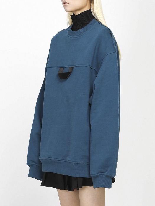 Front Handle Sweatshirt(Turquoise)