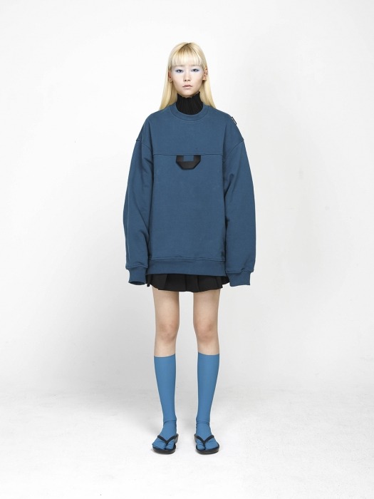 Front Handle Sweatshirt(Turquoise)