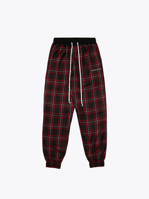 Check Jogger Pants - Red