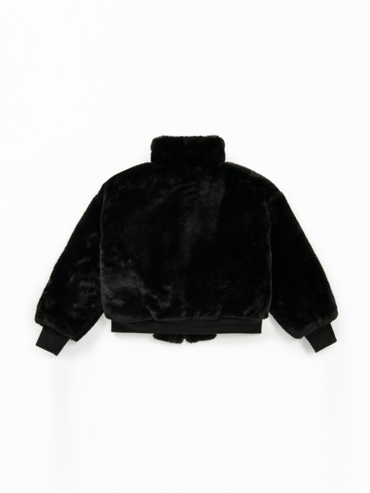 Casic Fur Zip-Up Jacket (BLACK)