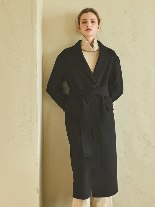cashmere handmade coat (black)