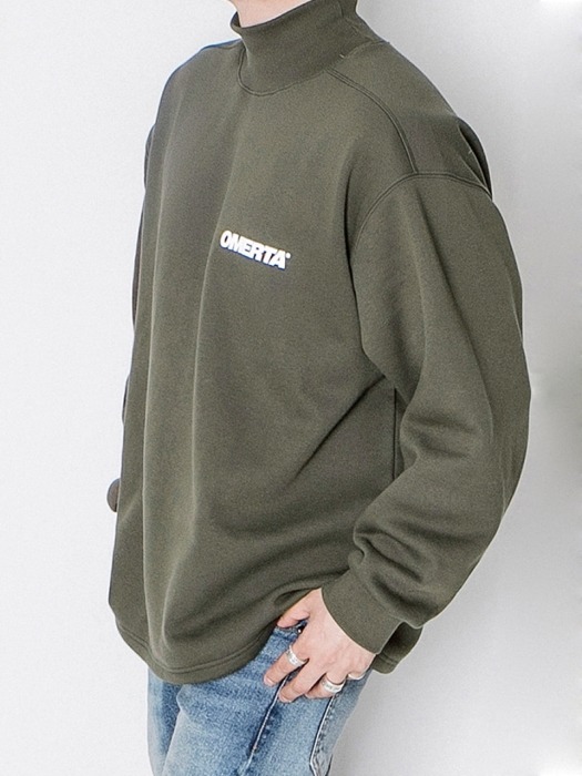 OMERTA 2019FW Over Fit Turtleneck Military Green