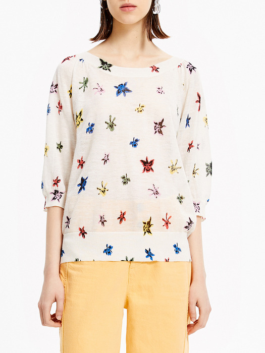 White Multicolor-Orchid knit jumper_B205AWK015WH