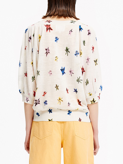 White Multicolor-Orchid knit jumper_B205AWK015WH