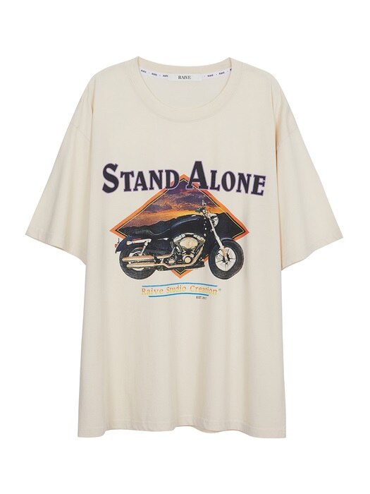 Motorcycle Print Big Tee in Cream_VW0ME1570