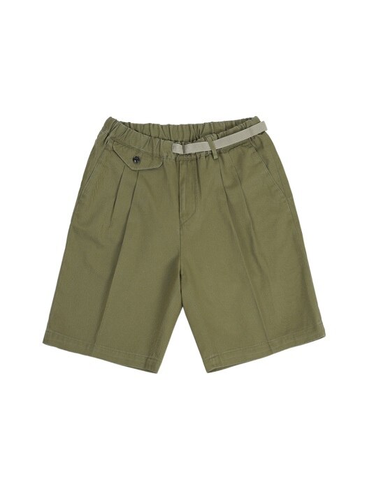 Washed Drawstring Shorts (Khaki)