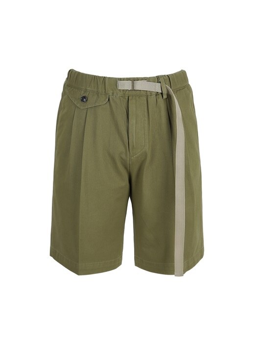 Washed Drawstring Shorts (Khaki)