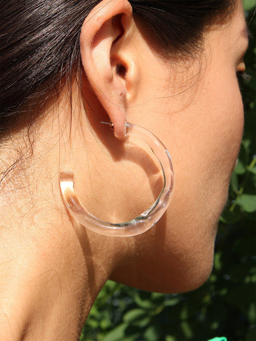 TRANSPARENT HOOP EARRING