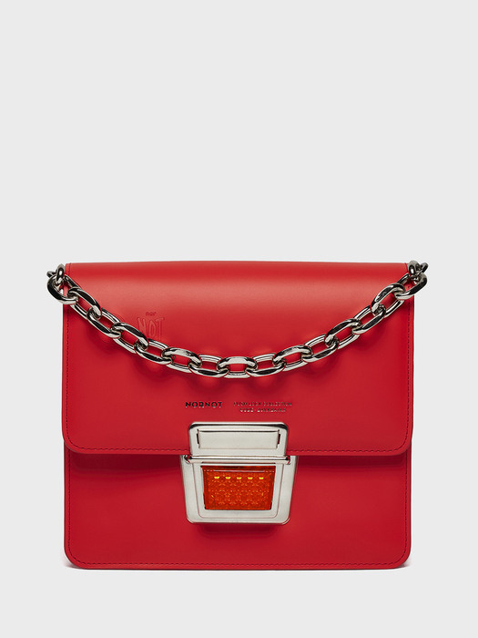 LEATHER TOY LOCK MINI RED BAG