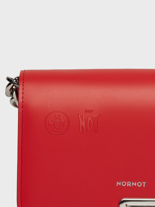 LEATHER TOY LOCK MINI RED BAG