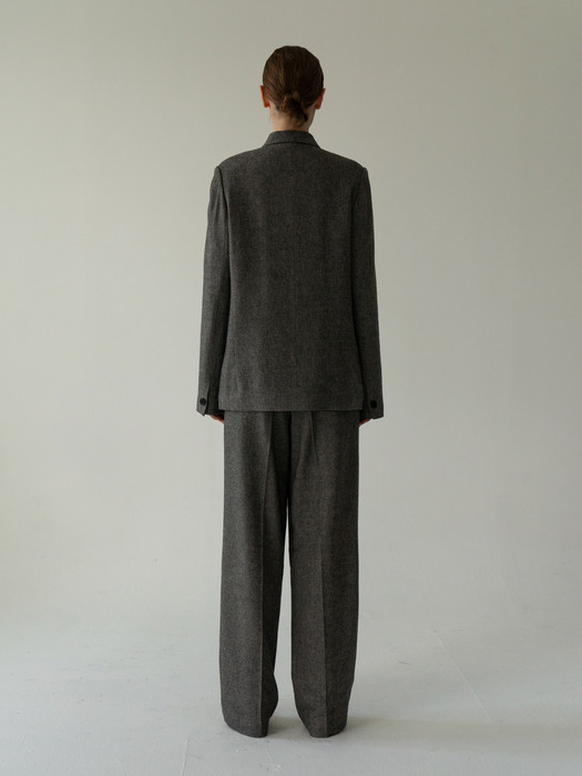 wool blend pants (charcoal gray)