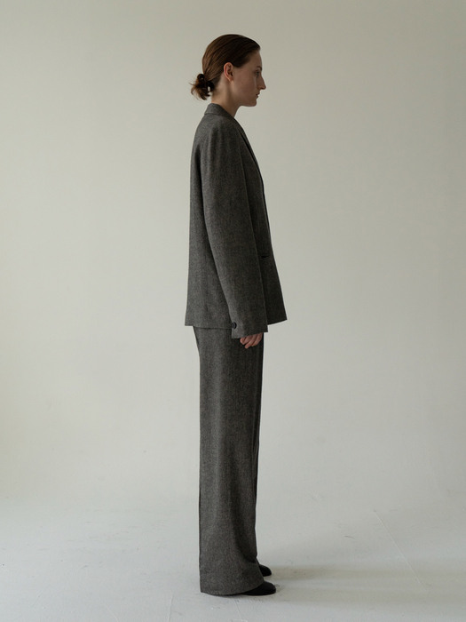 wool blend pants (charcoal gray)