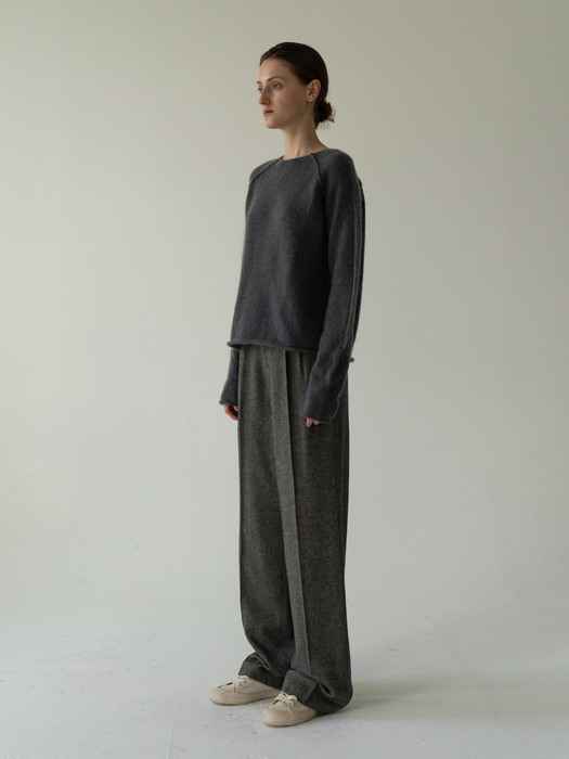 wool blend pants (charcoal gray)