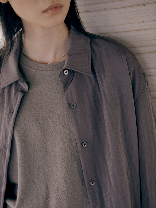 SILKY LOOSE FIT SHIRTS CHARCOAL