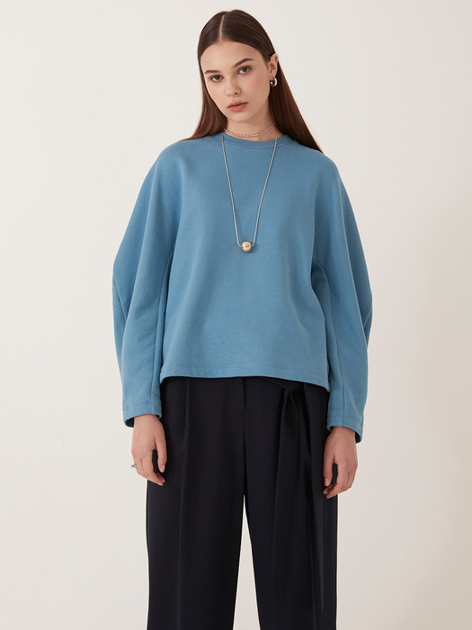 Cocoon Sleeve Sweatshirt_Blue