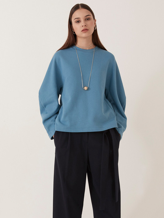 Cocoon Sleeve Sweatshirt_Blue