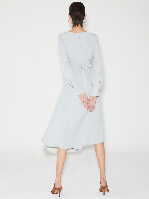 BOAT NECK WRAP DRESS_MINT