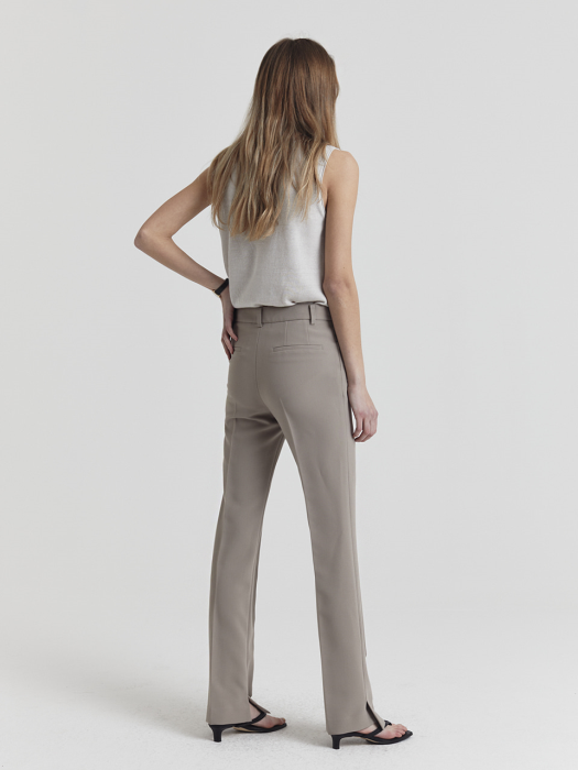 ASYMMETRY SLIM BOOT-CUT TROUSERS GREIGE_UDPA1E201G1