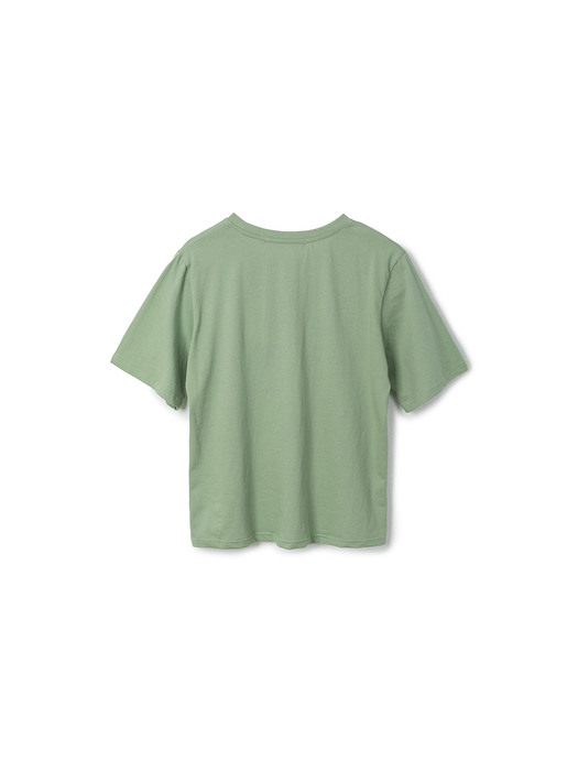 Basic Round Colorful Tshirts Green