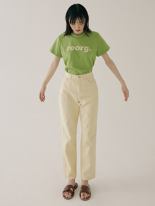 KST TWILL COTTON STRAIGHT PANTS YELLOW