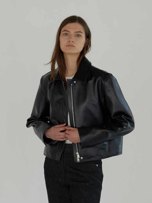 WOOLF LEATHER JACKET (BLACK)