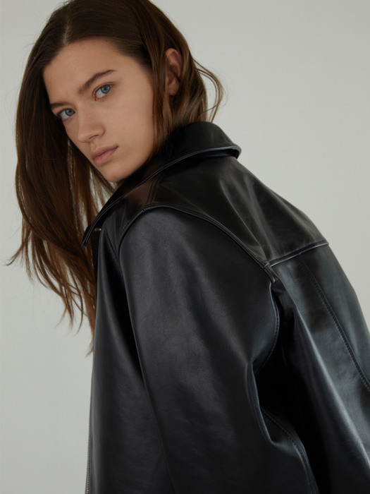 WOOLF LEATHER JACKET (BLACK)