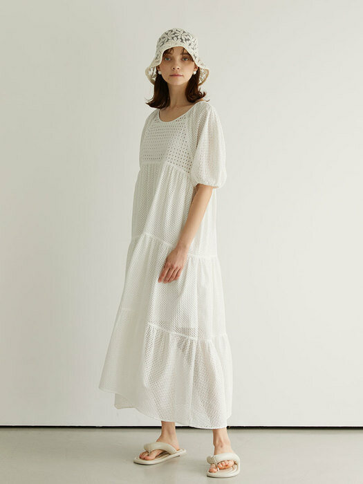 Coco Eyelet Dress_White