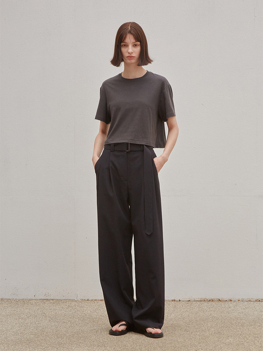 Cropped T Shirt [Charcoal]