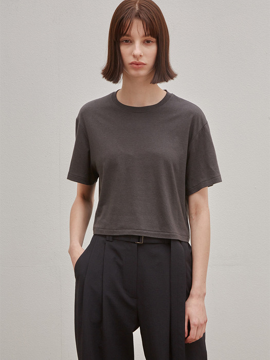 Cropped T Shirt [Charcoal]