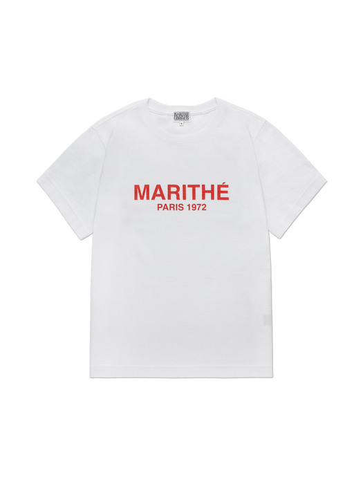 MARITHE W REGULAR MARITHE TEE white/red