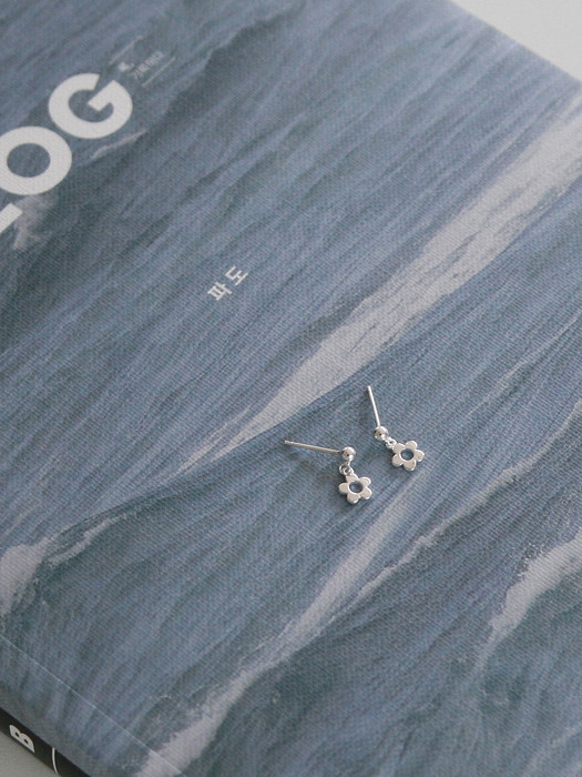 silver 925 flower drop earrings
