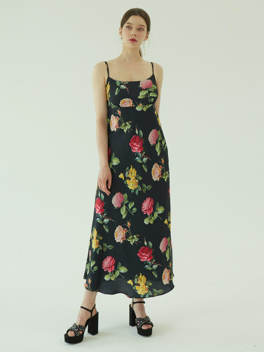 Botanic garden slip dress (Black)