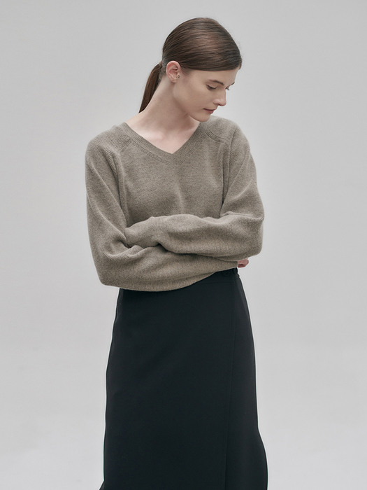 21FN basic knit pullover [S/GY]