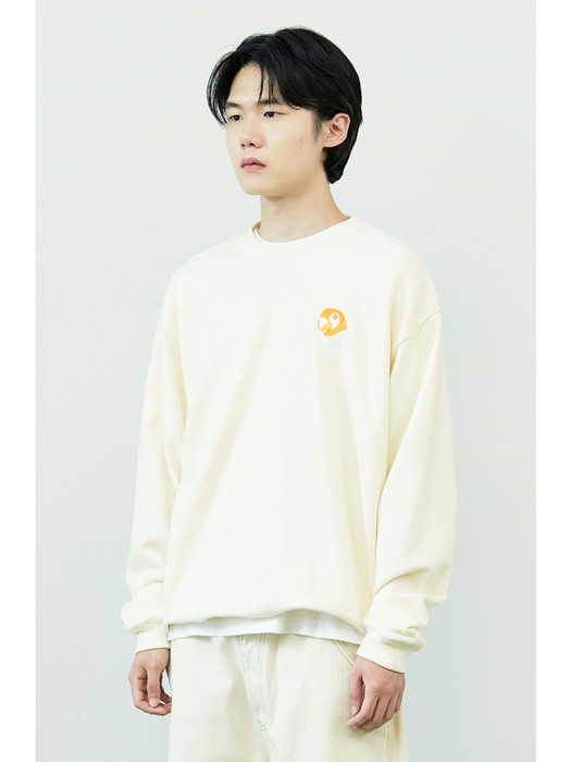 KANCO SMALL LOGO SWEATSHIRT cream