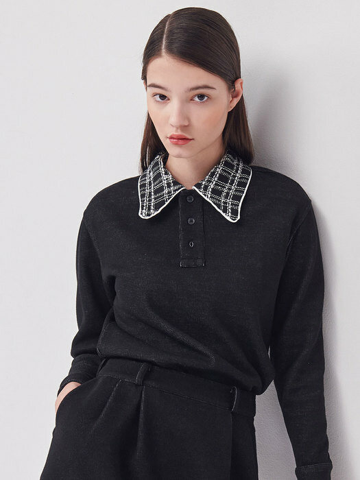 CELLTY  HAZE WOOL COLLAR KNIT BK