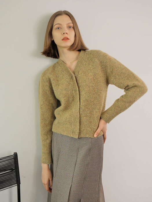 Mixed Color Boucle Cardigan NK1WWD964