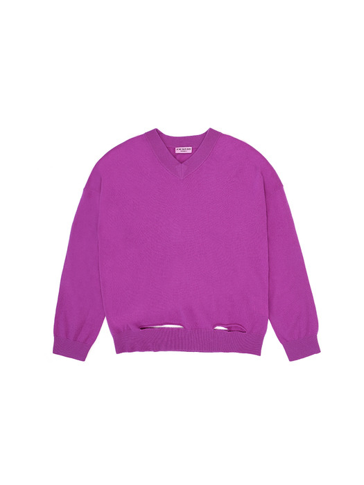 V-NECK HOLE PULLOVER_ORCHID